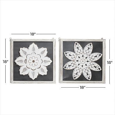 Stella & Eve Wood Floral Wall Decor 2-Piece Set