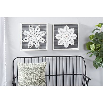 Stella & Eve Wood Floral Wall Decor 2-Piece Set