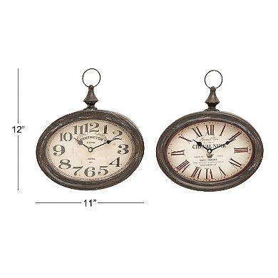 Stella & Eve Oval Wall Clock 2-piece Set