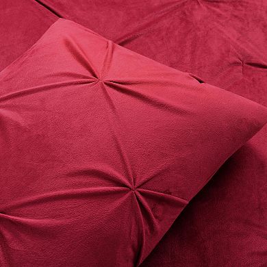 Lush Decor Soft Velvet Diamond Pintuck Oversized Comforter Set 