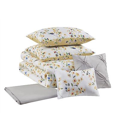 Madison Park Liz 6-Piece Comforter Set With Coordinating Throw Pillows