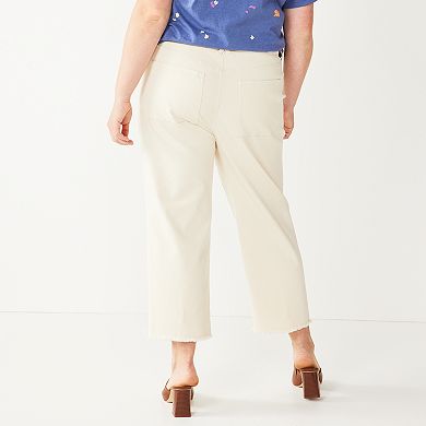 Plus Size Sonoma Goods For Life® High-Waisted Utility Straight Crop Pants