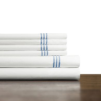 Pointehaven 300-Thread Count Combed Cotton Embroidered Sheet Set