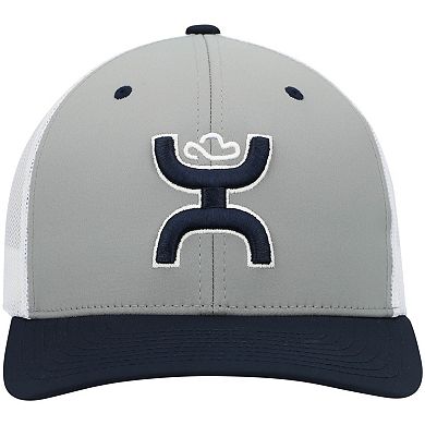 Men's HOOey Gray/Navy Dallas Cowboys Tri-Color H Trucker Snapback Hat