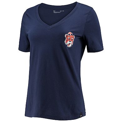 Women's Under Armour Navy Auburn Tigers Vault V-Neck T-Shirt