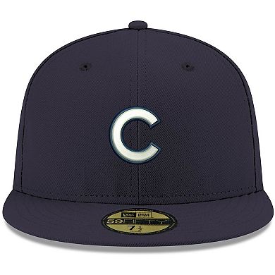 Men's New Era Navy Chicago Cubs Logo White 59FIFTY Fitted Hat