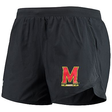 Women's Under Armour Black Maryland Terrapins Fly By Run 2.0 Performance Shorts