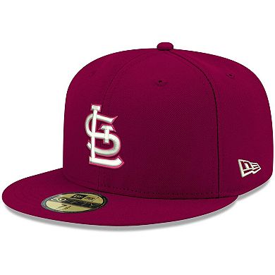 Men's New Era Cardinal St. Louis Cardinals Logo White 59FIFTY Fitted Hat