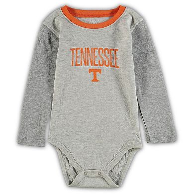 Infant Wes & Willy Heathered Gray/Tennessee Orange Tennessee Volunteers Jie Jie Long Sleeve Bodysuit & Pants Set