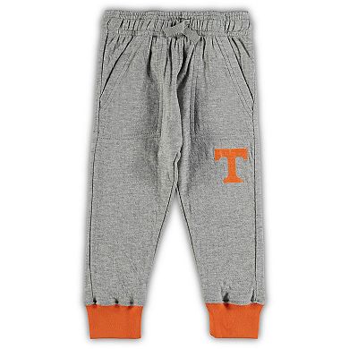 Infant Wes & Willy Heathered Gray/Tennessee Orange Tennessee Volunteers Jie Jie Long Sleeve Bodysuit & Pants Set