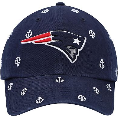 Women's '47 Navy New England Patriots Team Confetti Clean Up Adjustable Hat