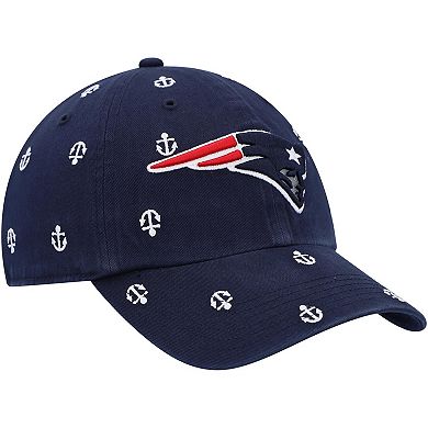 Women's '47 Navy New England Patriots Team Confetti Clean Up Adjustable Hat