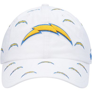 Women's '47 White Los Angeles Chargers Team Confetti Clean Up Adjustable Hat
