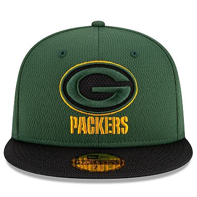 Men's New Era Green/Black Green Bay Packers 2021 NFL Sideline Road 59FIFTY Fitted Hat