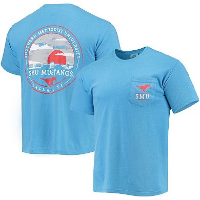 Men's Light Blue SMU Mustangs Circle Campus Scene T-Shirt