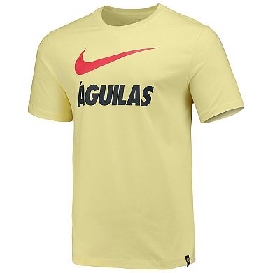 Men's Nike Yellow Club America Swoosh Logo T-Shirt