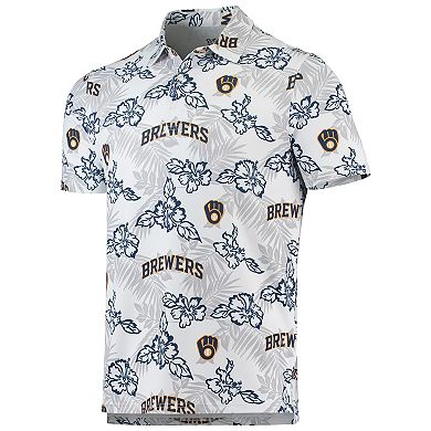 Men's Reyn Spooner White Milwaukee Brewers Performance Polo