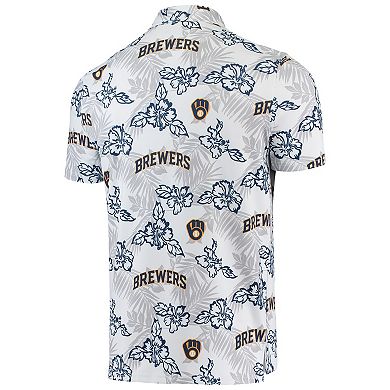 Men's Reyn Spooner White Milwaukee Brewers Performance Polo