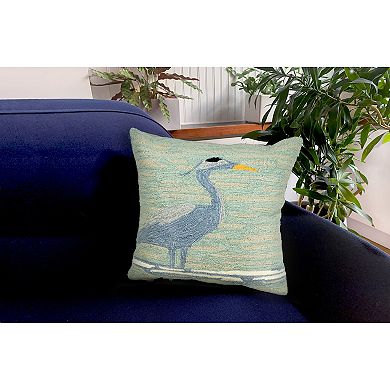 Liora Manne Frontporch Blue Heron Indoor Outdoor Throw Pillow