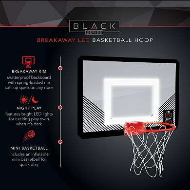 Black Series Mini LED Light-Up Basketball Hoop Sports Game with Mini Ball
