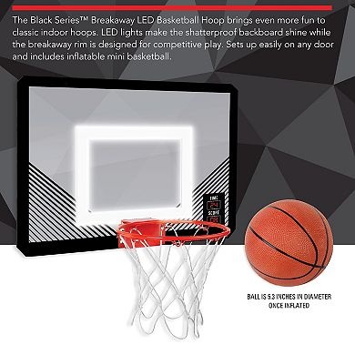 Black Series Mini LED Light-Up Basketball Hoop Sports Game with Mini Ball