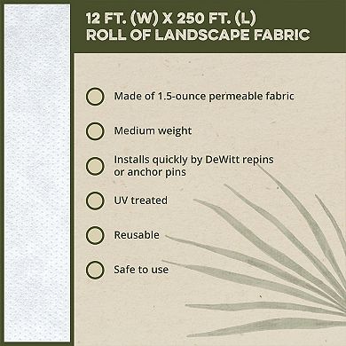 DeWitt N-Sulate 1.5oz 12'x250' Plant Cover Freeze Protection Cloth Frost Blanket