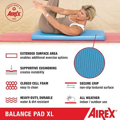 Airex Extra Large Physical Therapy Workout Yoga Exercise Foam Balance Pad, Blue