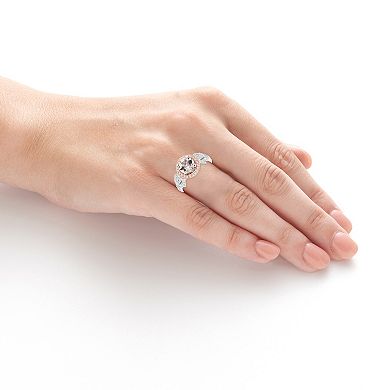 Boston Bay Diamonds 10k White & Rose Gold Round Morganite & 1/3 Carat T.W. Diamond Engagement Ring