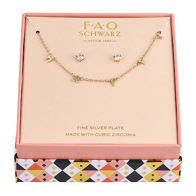FAO Schwarz Kids' "Happy" Pendant Necklace & Earring Set