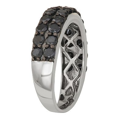 Jewelexcess Sterling Silver 2 Carat T.W. Black Diamond Ring