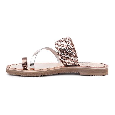 Rag & Co Women's Braided Leather Flat Sandals