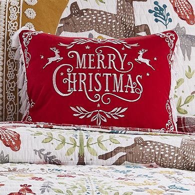 Levtex Home Folk Deer "Merry Christmas" Decorative Pillow