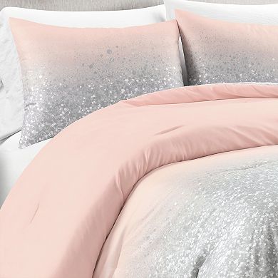 Lush Decor Glitter Ombre Metallic Print Comforter Set with Shams