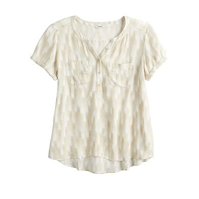 Women's Sonoma Goods For Life® Short Sleeve Y-Neck Top
