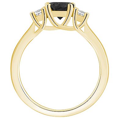 Alyson Layne 14k Gold Oval Cut Onyx & 1/4 Carat T.W. Diamond Ring