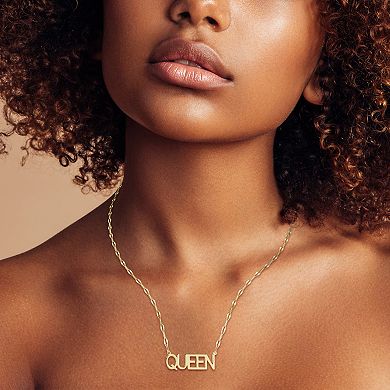 Sunkissed Sterling 14k Gold Over Silver "Queen" Necklace