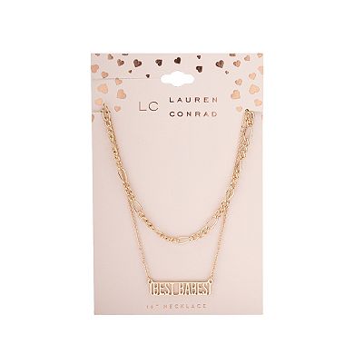 LC Lauren Conrad Openwork "Best Babes" Layered Necklace