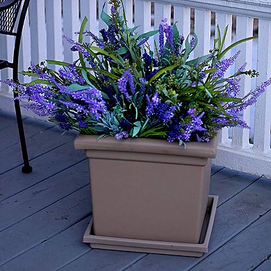 HC Companies ROS15500A34 15.5-Inch Square Accent Planter, Sandstone Tan (2 Pack)