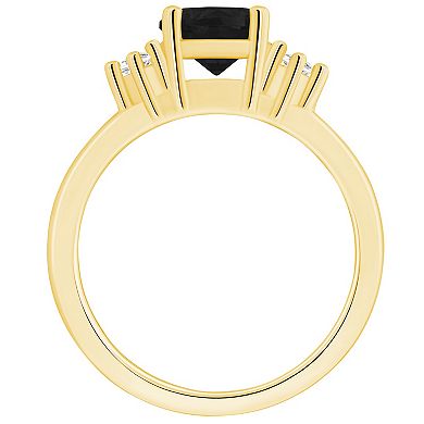 Alyson Layne 14k Gold Round Black Onyx & Diamond Accent Ring