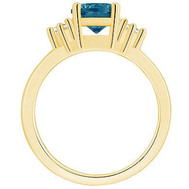 Alyson Layne 14k Gold Round London Blue Topaz & Diamond Accent Ring