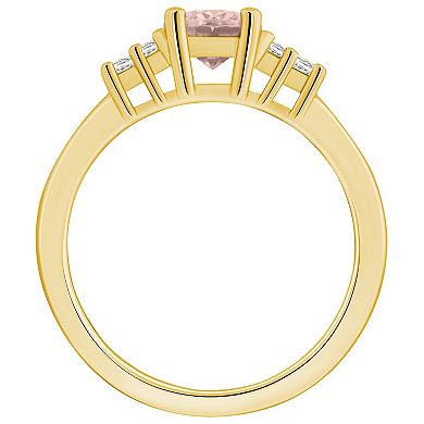 Alyson Layne 14k Gold Oval Morganite & 1/5 Carat T.W. Diamond Ring