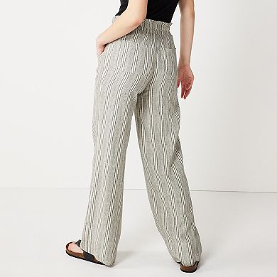 Juniors' SO® Wide Leg Linen Pants