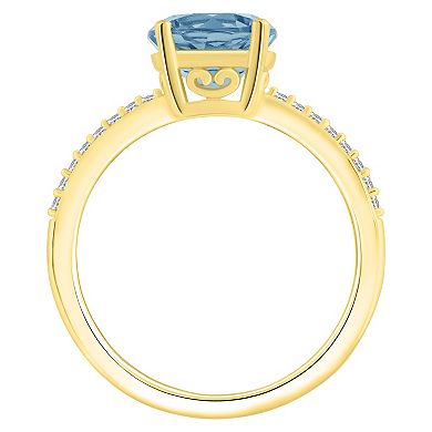 Alyson Layne 14k Gold Sky Blue Topaz & 1/10 Carat T.W. Diamond Ring