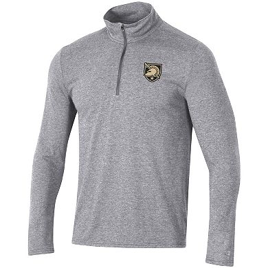 Men's Champion Heathered Gray Army Black Knights Field Day Team Quarter-Zip Jacket