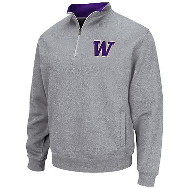 Men's Colosseum Heathered Gray Washington Huskies Tortugas Team Logo Quarter-Zip Jacket