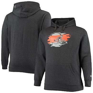 Men's New Era Charcoal Cleveland Browns Big & Tall Primary Logo Pullover Hoodie