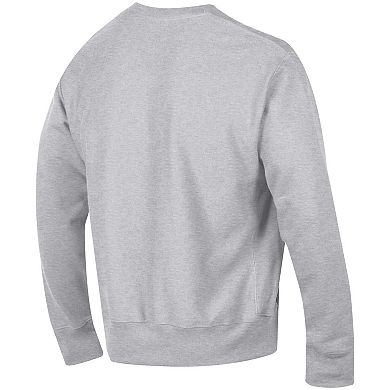 Men's Champion Heathered Gray Ohio State Buckeyes Arch Reverse Weave Pullover Sweatshirt