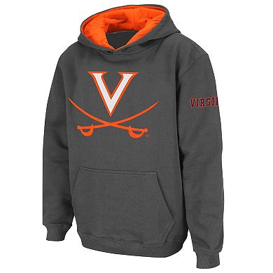 Youth Charcoal Virginia Cavaliers Big Logo Pullover Hoodie