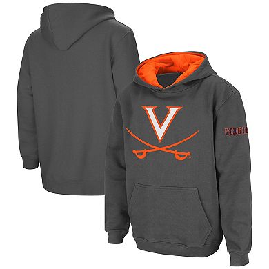 Youth Charcoal Virginia Cavaliers Big Logo Pullover Hoodie