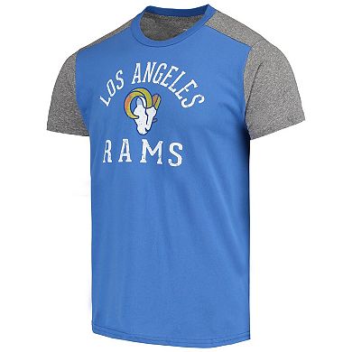 Men's Majestic Threads Royal/Gray Los Angeles Rams Field Goal Slub T-Shirt